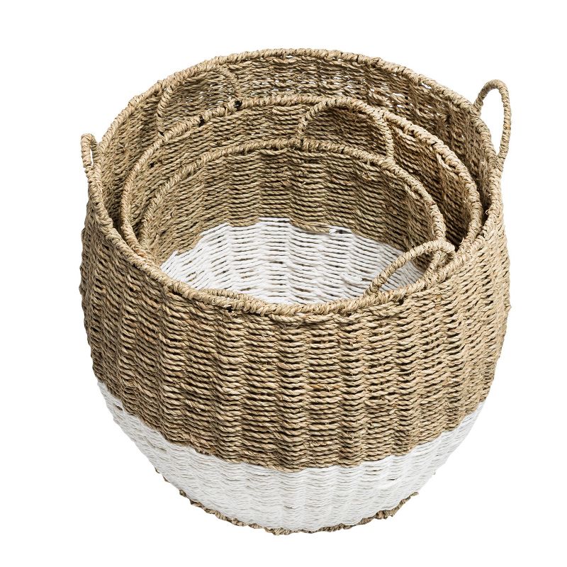 Honey-Can-Do 3pc Nested Round Baskets Light Brown, 4 of 9