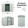 Vynxaria 8x4FT Outdoor Metal Storage Shed with Metal Foundation, 4 Punched Vents & Pad-Lockable Sliding Doors, White for Garden/Backyard - 2 of 4