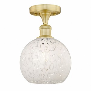White Mouchette - 1 Light Semi-Flush Mount In Modern Style-10.13 Inches Tall and 8 Inches Wide - 1 of 1