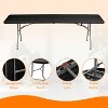 SUGIFT 8ft Portable Plastic Folding Tables for Home Garden Office Indoor Outdoor, Black - 3 of 4