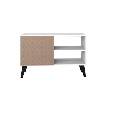 Amsterdam White Mid-Century Modern TV Stand with Cabinet
