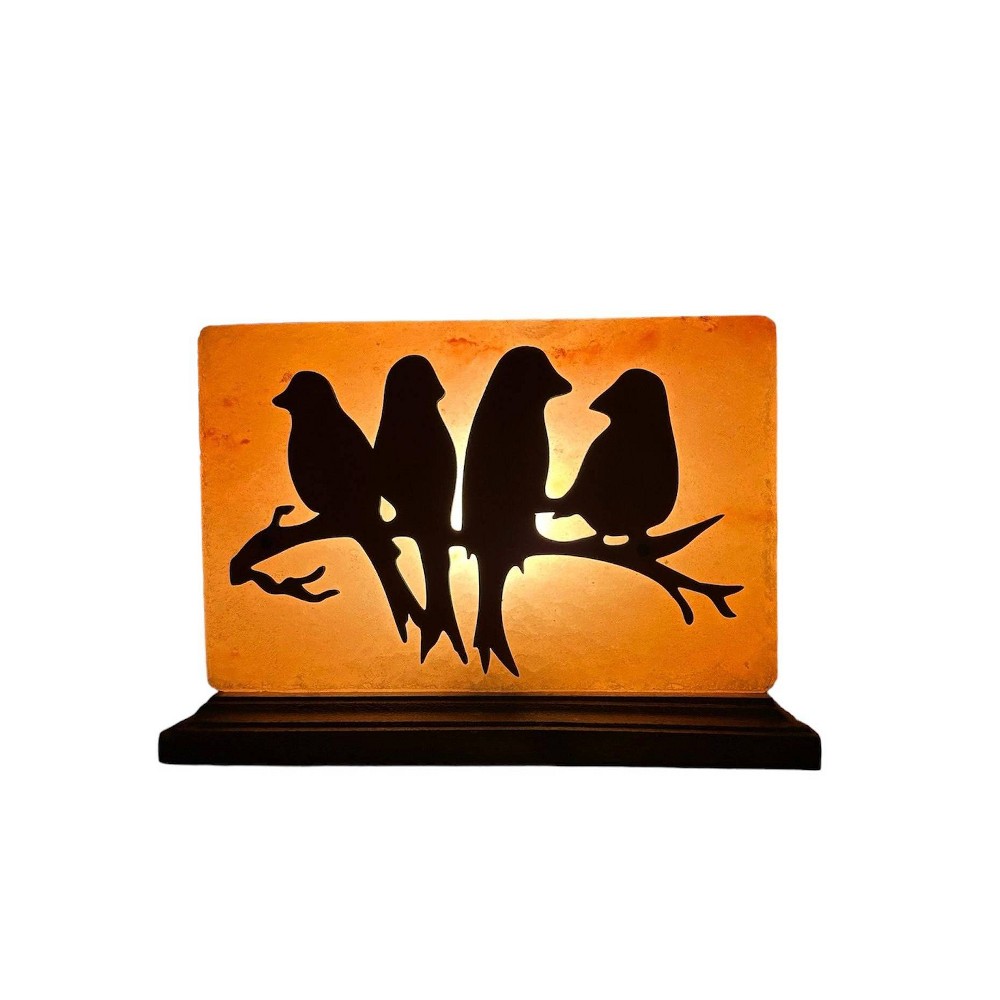 Photos - Floodlight / Street Light Q&A Himalayan Salt Birds on Branch Table Lamp