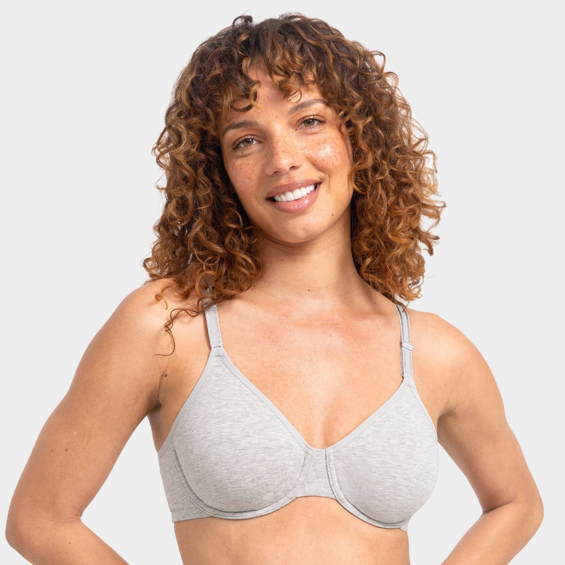 Fruit of the Loom Women's Premium Cotton Stretch Unlined Underwire Bra - Gray L+