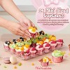 15 Sets Mini Cupcake Containers with 375 Liners, Stackable Plastic Cupcake Boxes Carrier Clear - 2 of 4