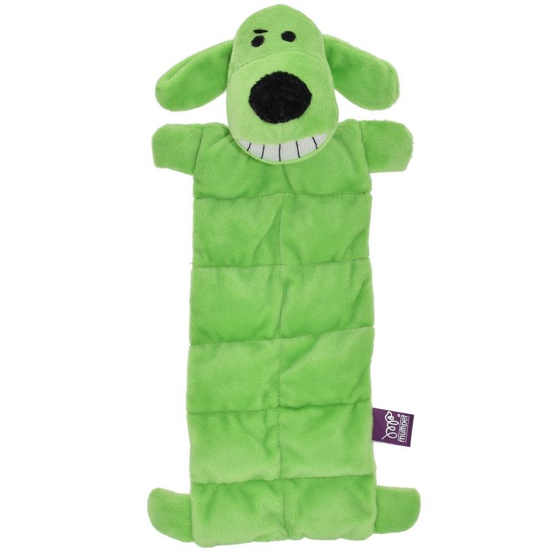 Multipet Loofa Squeaker Mat Dog Toy - Green - 12&#34;, 1 of 4