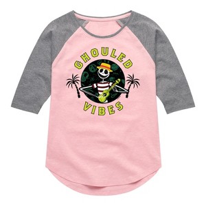 Girls' - Disney - Ghouled Vibes Shirt Tail Raglan Graphic T-shirt - 1 of 4