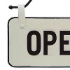 Small White and Black Enamel Open/Closed Wall Sign on Metal Hanger - Foreside Home & Garden - 4 of 4