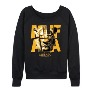 Women's - The Lion King - Logo Lightweight French Terry Wide Neck Long Sleeve Shirt - 1 of 4