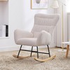 Teddy Upholstered Glider Rocking Accent Chair with High Backrest for Living Room, Bedroom, Offices - 2 of 4