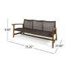 3-Person Outdoor Wicker Woven Patio Sofa,Lounge Sofa with Slatted Acacia Wood Arms,Modern Wooden Sofa for Deck or Backyard-Coolbibila - 4 of 4