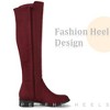 Perphy Women's Round Toe Zipper Block Heels Knee High Boots - 4 of 4