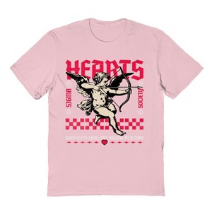Rerun Island Men's Valentine Hearts Short Sleeve Graphic Cotton T-Shirt - 1 of 3