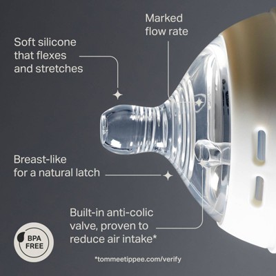 Tommee Tippee Natural Start Slow Flow Bottle Nipples - 2pk