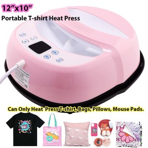 KRISRATE 12" x 10" Heat Press Machine for T Shirts Pillows Bags Mats, Multifunction Shirt Press Machine, Digital Heat Transfer,Heats Evenly,Never Fade - 1 of 4
