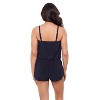 Aqua Green, Women's Vneck Blouson Romper - 3 of 3