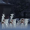 vidaXL Cold White Mesh Christmas Reindeers – Set of 6, Durable Steel and Fabric Construction, 180 Energy-Efficient LED Lights, 8 Illumination Effects - 2 of 4