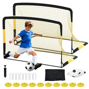 6/12x4/6 Ft 2-in-1 Soccer Trainer – Rebound Net & Goal Combo w/Ultra-Responsive Net & Steel Frame, for Football Passing, Shooting and Practice - 1 of 4