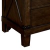 Royal Hampton 3 Drawer Nightstand with Metal Handle And Crossed Planked Side Panels, Brown - 4 of 4