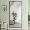 Wooakway Black Metal Full Length Mirror Accent Wall Mirror Freestand Mirror with Bracket - 2 of 4