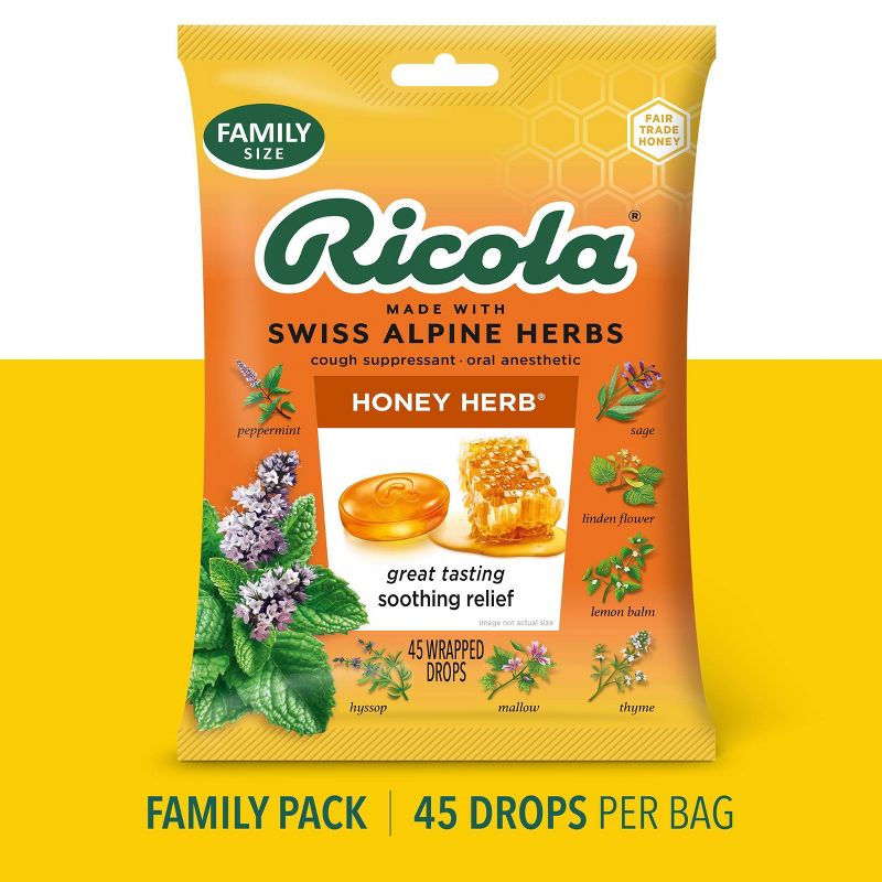 Ricola Cough Drops - Honey Herb - 45ct, 4 of 10