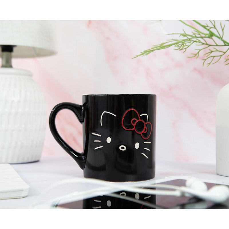 Silver Buffalo Sanrio Hello Kitty Black Outline Wax Resist Ceramic Mug | Holds 14 Ounces, 4 of 9