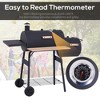 Outsunny 48in Steel Portable Backyard Charcoal BBQ Grill and Offset Smoker Combo with Wheels - 4 of 4