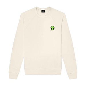 Dalix Alien Embroidered Fleece Crewneck Long Sleeve Sweatshirt Mens - 1 of 4