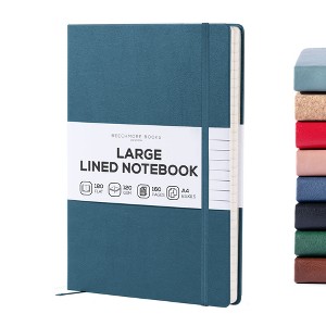 Ruled Journal Notebook, A4 8.5 x 11.5 inch 160 Lined Pages, Hardcover Leather Writing Journals for Women, Men, 120 GSM Thick Paper, Gifts Box Included - 1 of 4