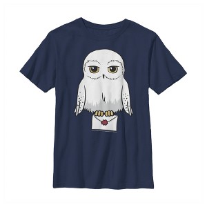 Boy's Harry Potter Cartoon Hedwig Letter T-Shirt - 1 of 3
