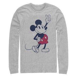 Men's Mickey & Friends Plaid Mickey Mouse Retro Long Sleeve Shirt - 1 of 4