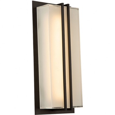 Black Frosted Rectangular LED Outdoor Wall Light