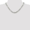 Black Bow Jewelry Men's 8mm, Sterling Silver Pave Flat Figaro Chain Necklace - 2 of 4