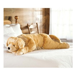 Plow & Hearth Super Soft Golden Retriever Body Pillow with Realistic Features - 1 of 3