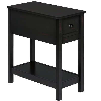 NicBex 20 inch High Nightstand with 1 Drawer,Modern Side Table with Metal Handle and Open Shelf,Bedside Table for Bedroom,Living Room,Black