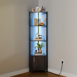 5 Tier LED Corner Shelf with Lights, with LED Strips, Adjustable ...