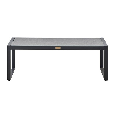 Hampton Pebbled Glass Outdoor Coffee Table - Gray - Finch