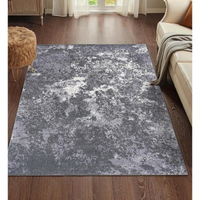 Abstract Splendor Easy-Care Gray Synthetic 8' x 10' Area Rug
