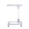 VYNXARIA Chrome Glass Side Table, Acrylic End Table,Glass Top C Shape Square Table with Metal Base for Living Room,Bedroom,Balcony Home and Office - 4 of 4
