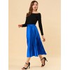 INSPIRE CHIC Women's Party Elastic Waist Metallic Shiny Accordion Pleated Midi Skirt - 4 of 4