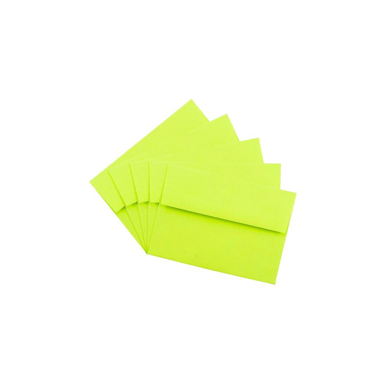 JAM Paper A6 Colored Invitation Envelopes 4.75 x 6.5 Ultra Lime Green 52610H, 3 of 5