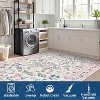 Coucheta Washable Area Rug - Non-Slip Vintage Floral Low Pile Soft Living Room Carpet, Machine Washable Farmhouse Rug for Bedroom - 2 of 4