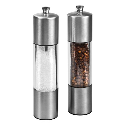 Cole & Mason 8 Stainless Steel Electronic Salt and Pepper Mill Set Battery  Op.