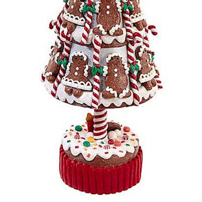 16.0 Inch Gingerbread Tree Candy Canes Peppermint Tree Sculptures, 3 of 4