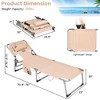 Tangkula Portable Beach Chaise Lounge Chair Folding Reclining Chair w/ Facing Hole Beige - 3 of 4