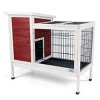 Indoor Two-Tier Wooden Rabbit Cage,Outdoor Rabbit Cage With Runway,Leak Proof Plastic Tray And Metal Mesh For Small Animals-Cuddlewood - 3 of 4