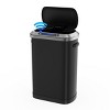Munora 50L Smart Sensor Trash Can with Wood Finish, 13.2 Gallon Automatic Motion Sensor Kitchen Trash Can with Slow-Black - 3 of 4