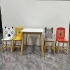 5 Piece Kiddy Table and Chair Set , Kids Wood Table with 4 Chairs Set Cartoon Animals - 3 of 4