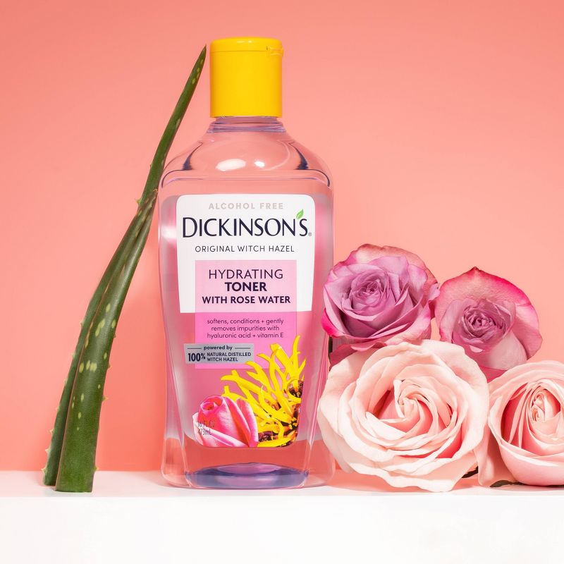 Dickinson&#39;s Enhanced Witch Hazel with Rosewater Alcohol-Free 98% Natural Formula Hydrating Toner - 16 fl oz, 4 of 8