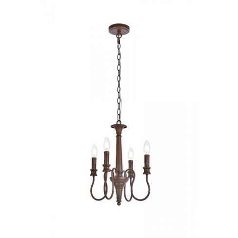 Elegant Lighting Flynx 4 lights pendant in weathered oak - image 1 of 4