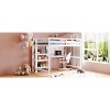 Okak Twin Size Wooden Bunk Bed with Desk, Writing Board Loft Bunk Bed with Storage Shelves for Teens, Space-Saving Easy Assemble, White - 3 of 4